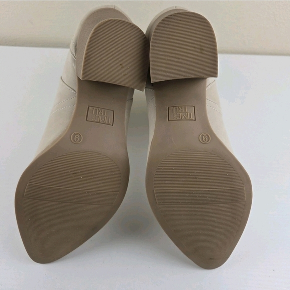 Time And Tru Western Slouch Boots Women Sz 9 Beige/Tan Slip On Booties Cowgirl - Picture 9 of 10